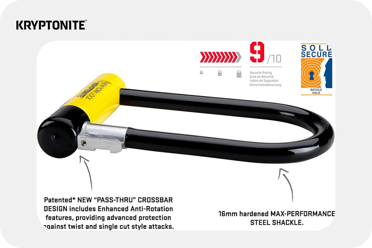 Kryptonite Kryptolok STD - Antivol vélo U avec câble flexible Kryptonite Kryptolok STD - Antivol vélo U avec câble flexible