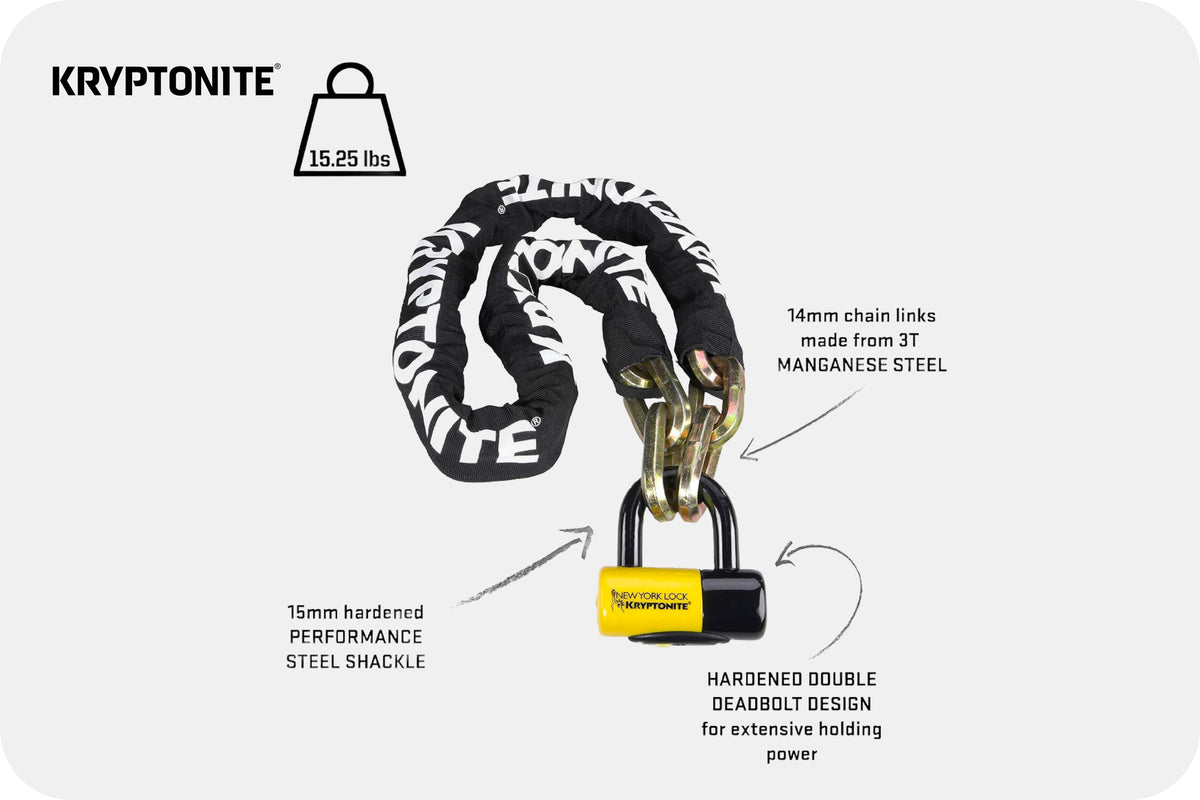 Kryptonite New York Fahgettaboudit Chain 1410 and Disc Lock